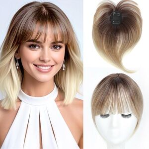 Stylish Ombre Brown and Blonde Hair Ex Small Topper